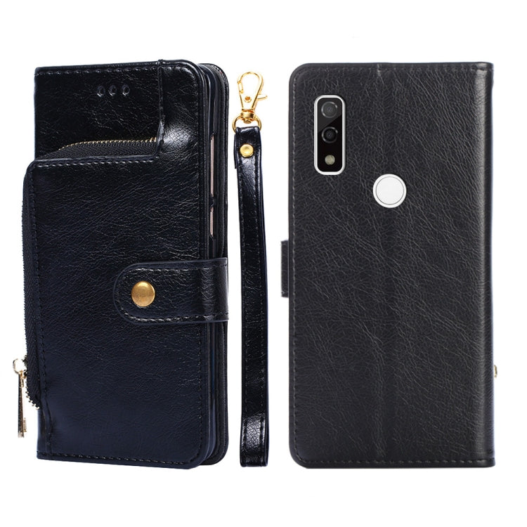 For Fujitsu ARROWS WE/F-51B Zipper Bag Leather Phone Case