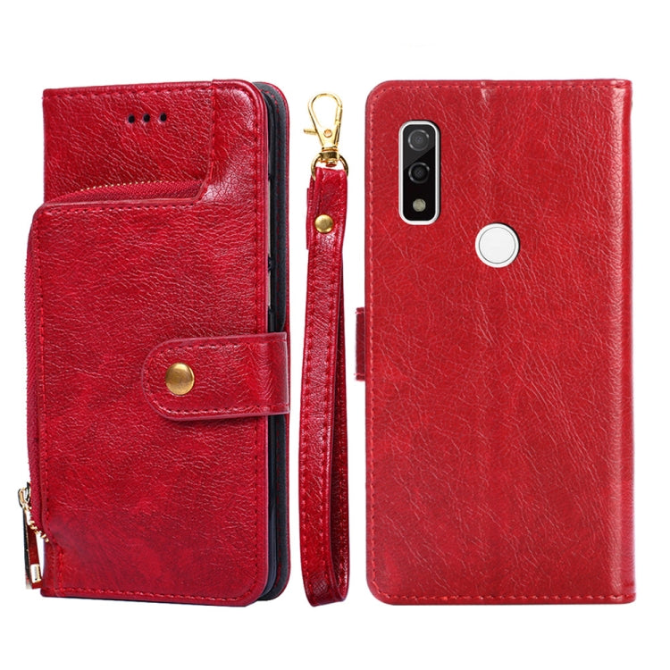 For Fujitsu ARROWS WE/F-51B Zipper Bag Leather Phone Case