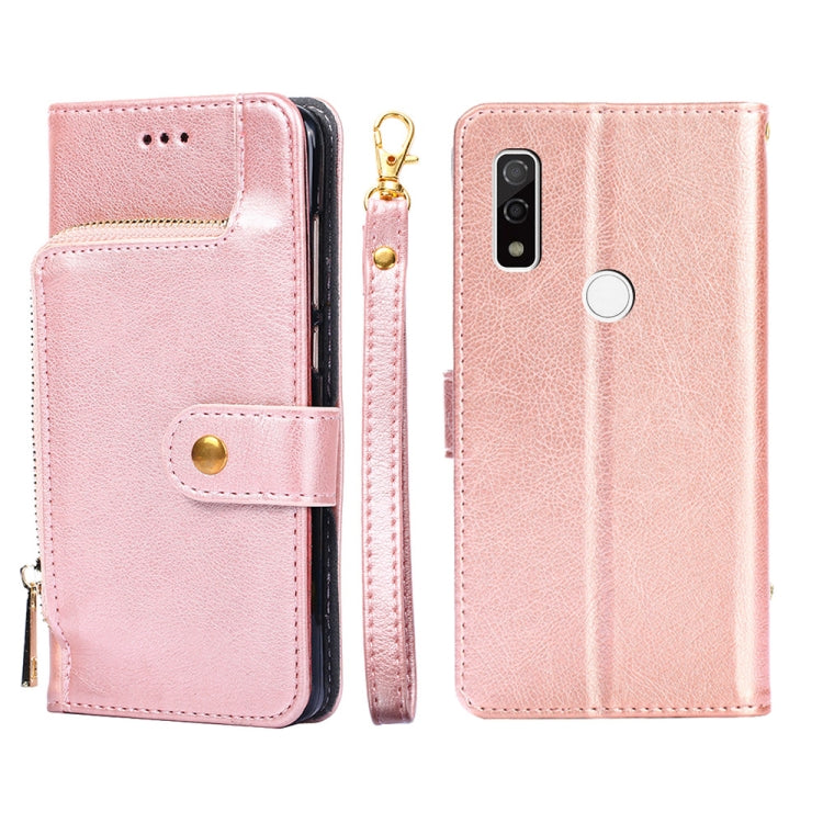 For Fujitsu ARROWS WE/F-51B Zipper Bag Leather Phone Case