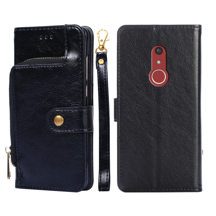 For Fujitsu Arrows Be4 Plus/F-41B Zipper Bag Leather Phone Case