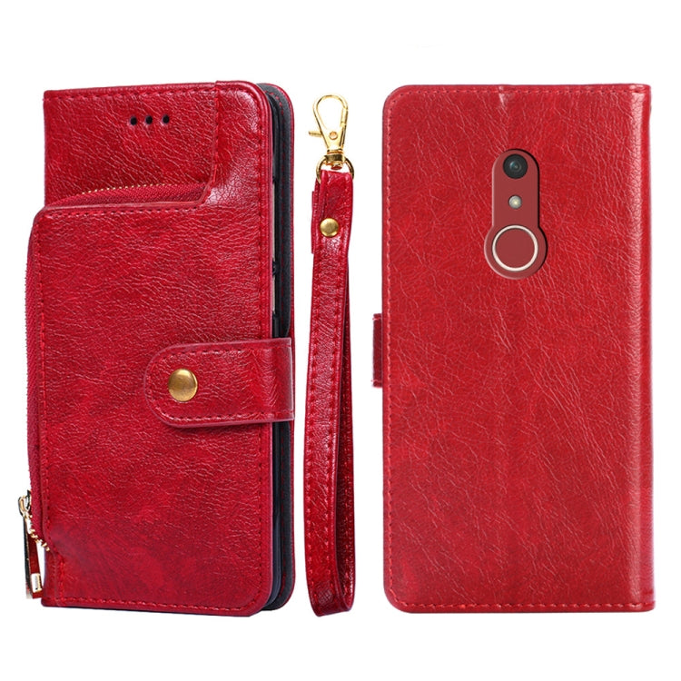 For Fujitsu Arrows Be4 Plus/F-41B Zipper Bag Leather Phone Case