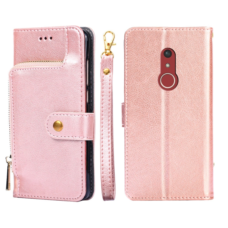For Fujitsu Arrows Be4 Plus/F-41B Zipper Bag Leather Phone Case
