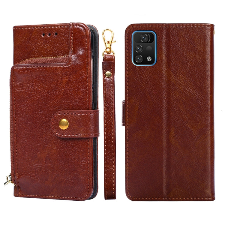 For UMIDIGI A11 Pro Max Zipper Bag Leather Phone Case