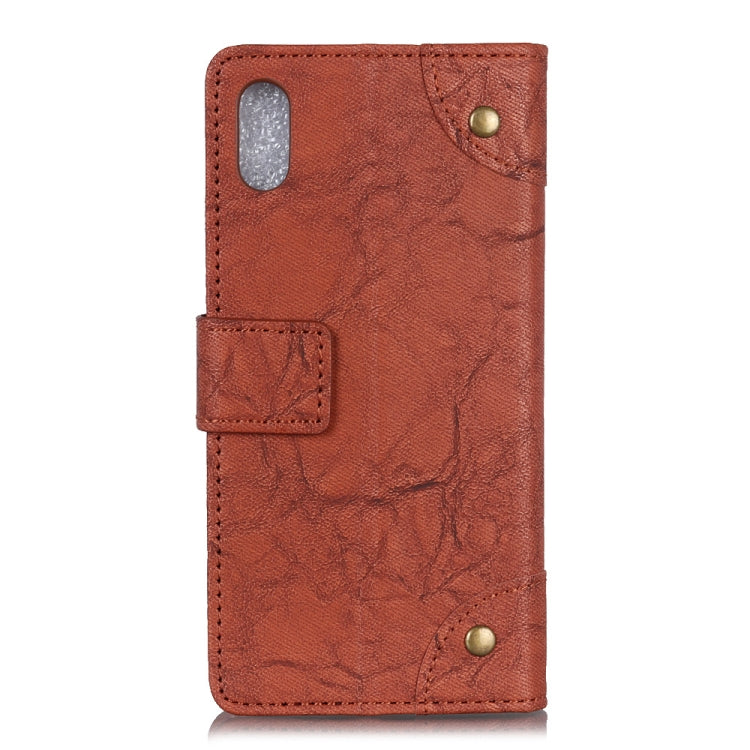 For Alcatel 1B 2020 /Alcatel 1A 2020 Copper Buckle Retro Crazy Horse Texture Horizontal Flip Leather Case with Holder & Card Slots & Wallet