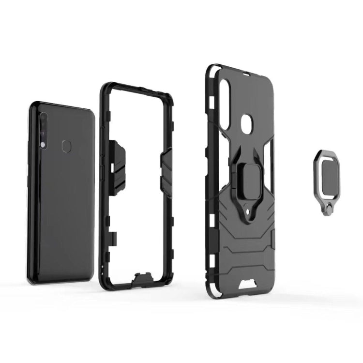 For Galaxy A70e PC + TPU Shockproof Protective Case with Magnetic Ring Holder