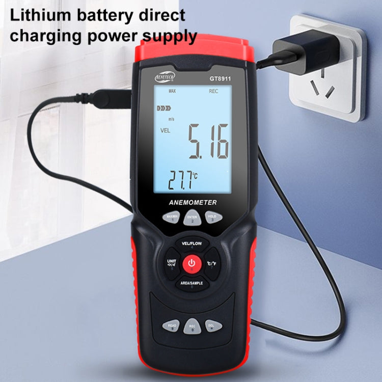 BENETECH GT8911 Handheld Digital LCD Hot Wire Anemometer