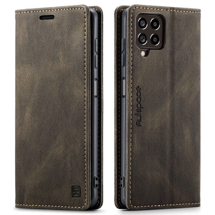 For Samsung Galaxy M53 AutSpace A01 Retro Skin-feel Crazy Horse RFID Leather Phone Case