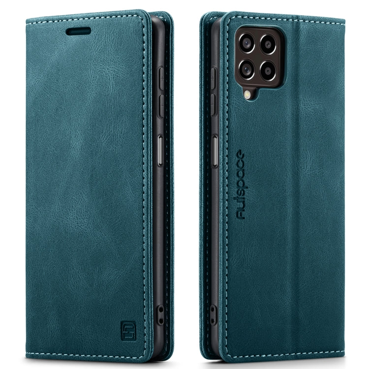 For Samsung Galaxy M53 AutSpace A01 Retro Skin-feel Crazy Horse RFID Leather Phone Case