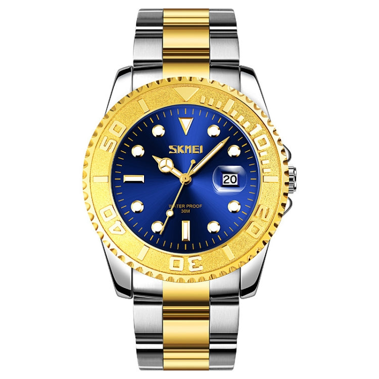 SKMEI 9295 Stainless Steel Buckle Strap Waterproof Quartz Watch, Strap:Gold