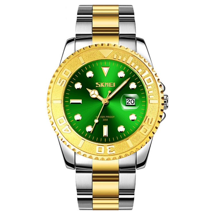 SKMEI 9295 Stainless Steel Buckle Strap Waterproof Quartz Watch, Strap:Gold
