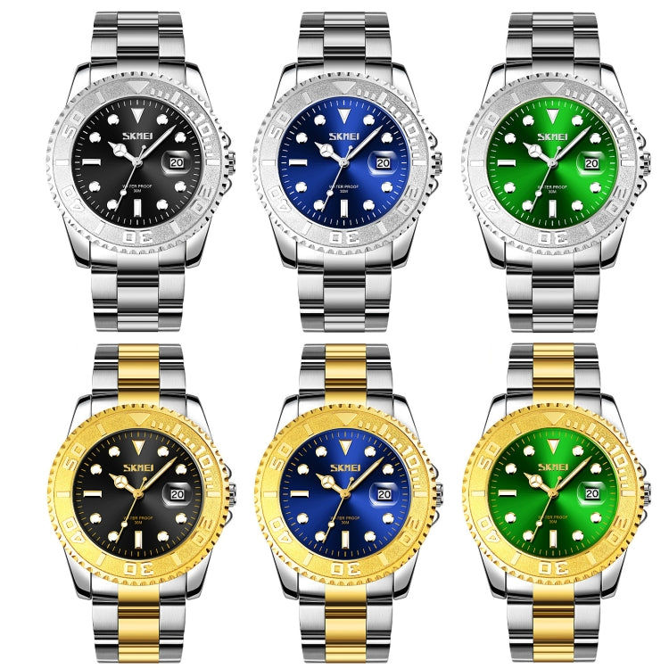 SKMEI 9295 Stainless Steel Buckle Strap Waterproof Quartz Watch, Strap:Gold
