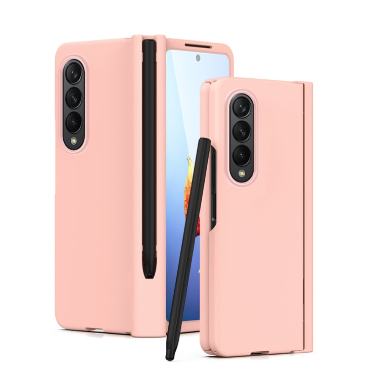 For Samsung Galaxy Z Fold4 Macaron Hinge Phone Case with Stylus Pen Fold Edition & Protective Film