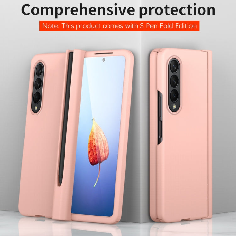 For Samsung Galaxy Z Fold4 Macaron Hinge Phone Case with Stylus Pen Fold Edition & Protective Film