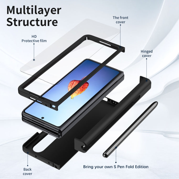 For Samsung Galaxy Z Fold4 Macaron Hinge Phone Case with Stylus Pen Fold Edition & Protective Film