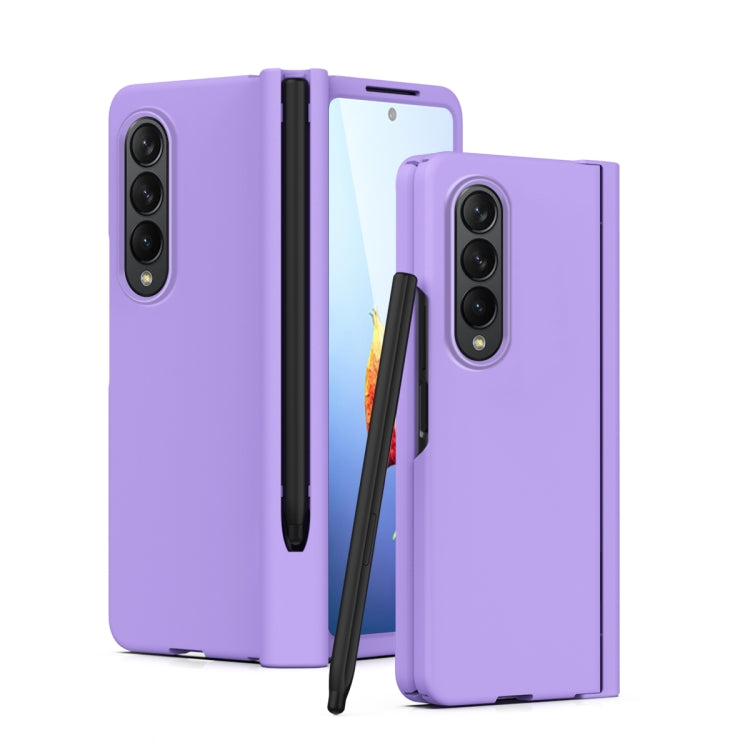 For Samsung Galaxy Z Fold4 Macaron Hinge Phone Case with Stylus Pen Fold Edition & Protective Film