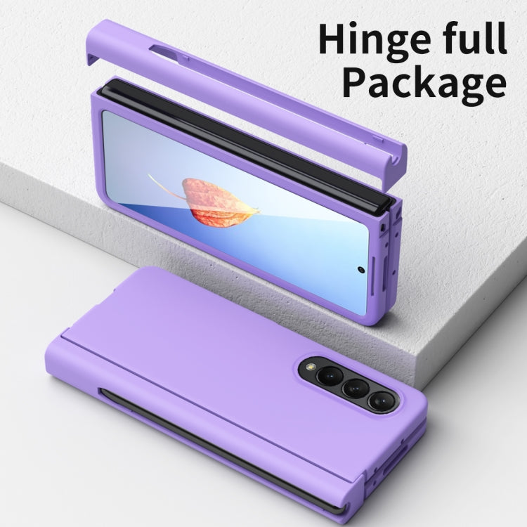 For Samsung Galaxy Z Fold4 Macaron Hinge Phone Case with Stylus Pen Fold Edition & Protective Film
