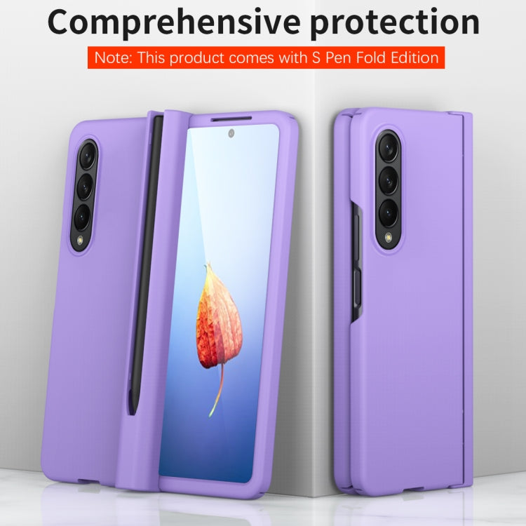 For Samsung Galaxy Z Fold4 Macaron Hinge Phone Case with Stylus Pen Fold Edition & Protective Film