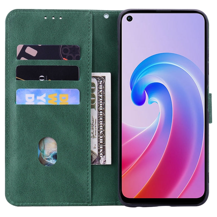 For OPPO A96 Geometric Mandala Embossed Leather Phone Case