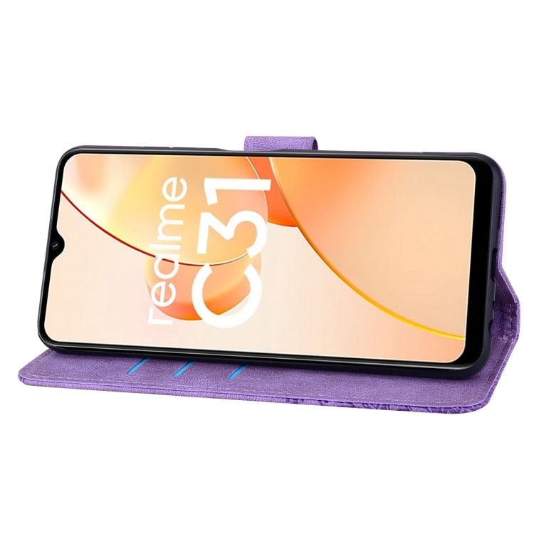 For OPPO Realme C31 Geometric Mandala Embossed Leather Phone Case