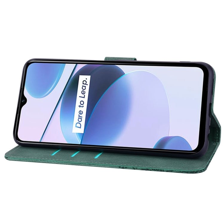 For OPPO Realme C35 Geometric Mandala Embossed Leather Phone Case