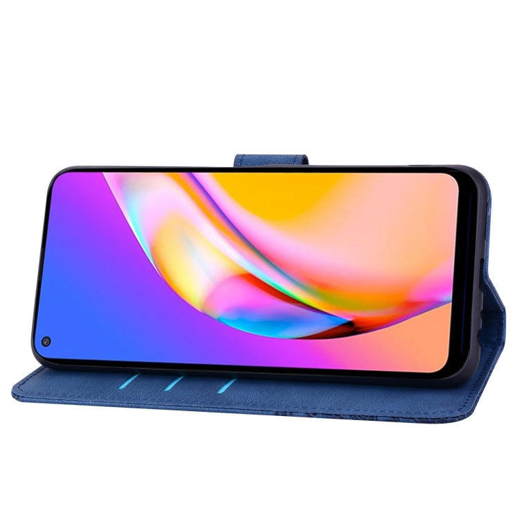 For OPPO Reno7 5G / Find X5 Lite Geometric Mandala Embossed Leather Phone Case