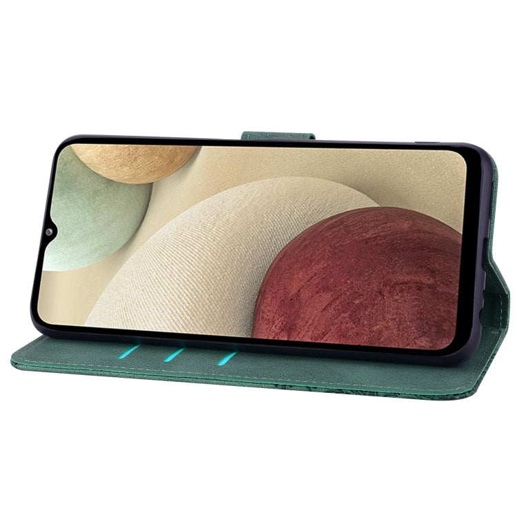 For Samsung Galaxy A12 Geometric Mandala Embossed Leather Phone Case