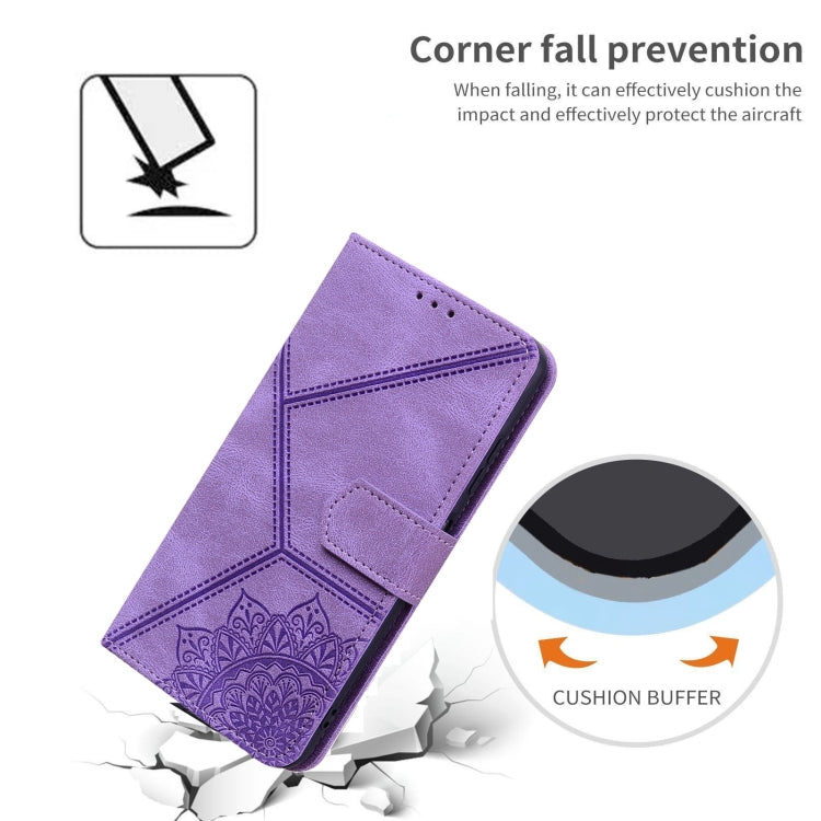 For Samsung Galaxy A12 Geometric Mandala Embossed Leather Phone Case