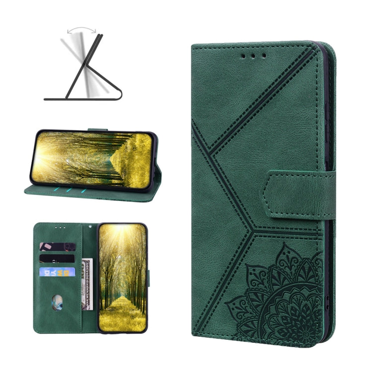 For Samsung Galaxy A20 / A30 Geometric Mandala Embossed Leather Phone Case