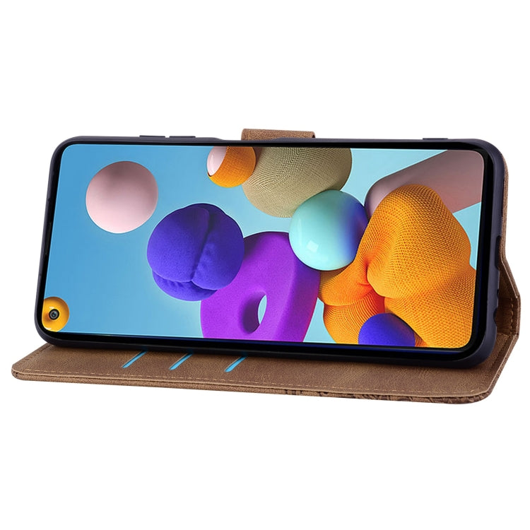 For Samsung Galaxy A21s Geometric Mandala Embossed Leather Phone Case
