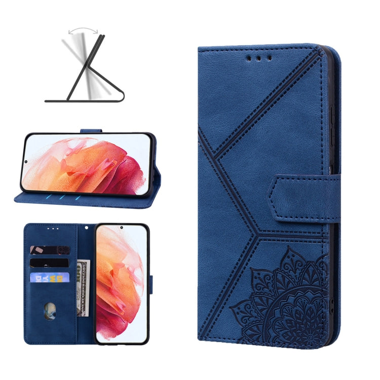 For Samsung Galaxy S21 5G Geometric Mandala Embossed Leather Phone Case
