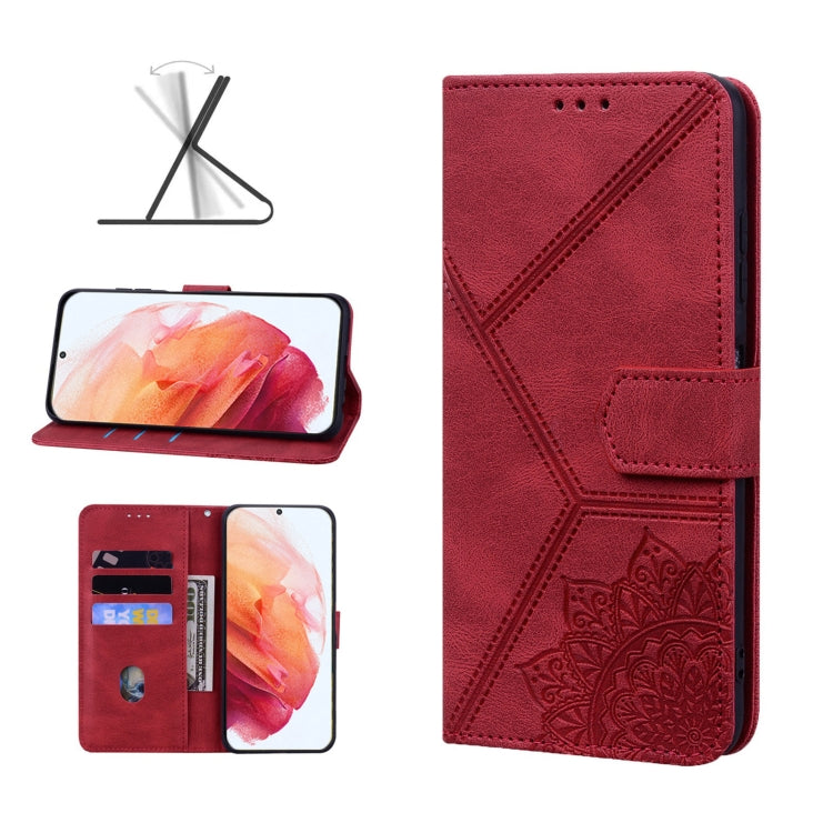 For Samsung Galaxy S21 5G Geometric Mandala Embossed Leather Phone Case