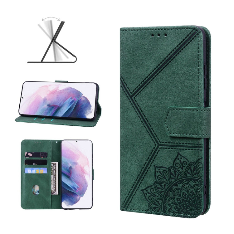 For Samsung Galaxy S21+ 5G Geometric Mandala Embossed Leather Phone Case