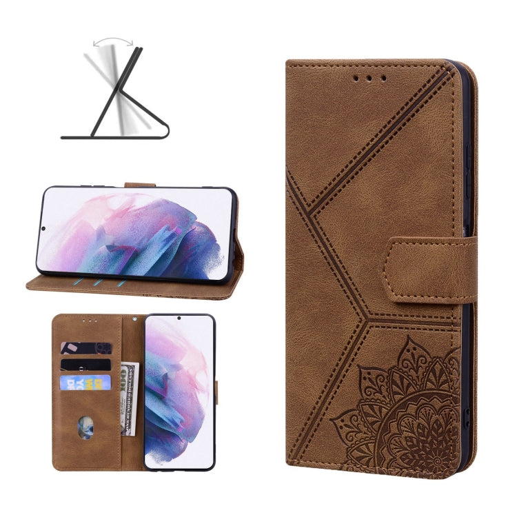 For Samsung Galaxy S21+ 5G Geometric Mandala Embossed Leather Phone Case