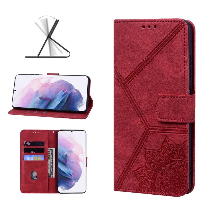 For Samsung Galaxy S21+ 5G Geometric Mandala Embossed Leather Phone Case