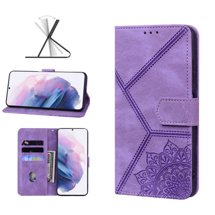 For Samsung Galaxy S21+ 5G Geometric Mandala Embossed Leather Phone Case