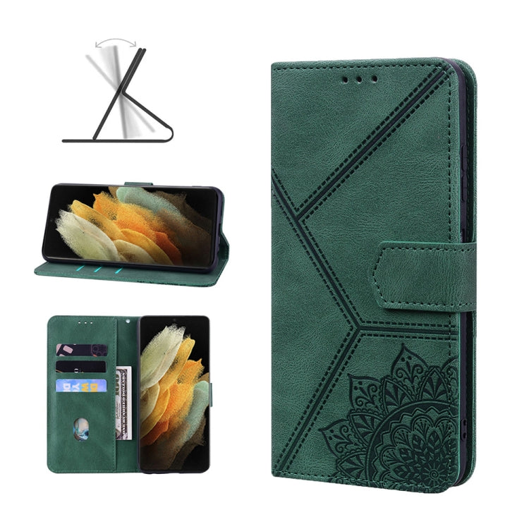 For Samsung Galaxy S21 Ultra 5G Geometric Mandala Embossed Leather Phone Case