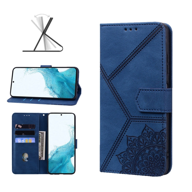For Samsung Galaxy S22 5G Geometric Mandala Embossed Leather Phone Case
