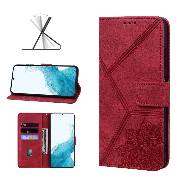 For Samsung Galaxy S22 5G Geometric Mandala Embossed Leather Phone Case
