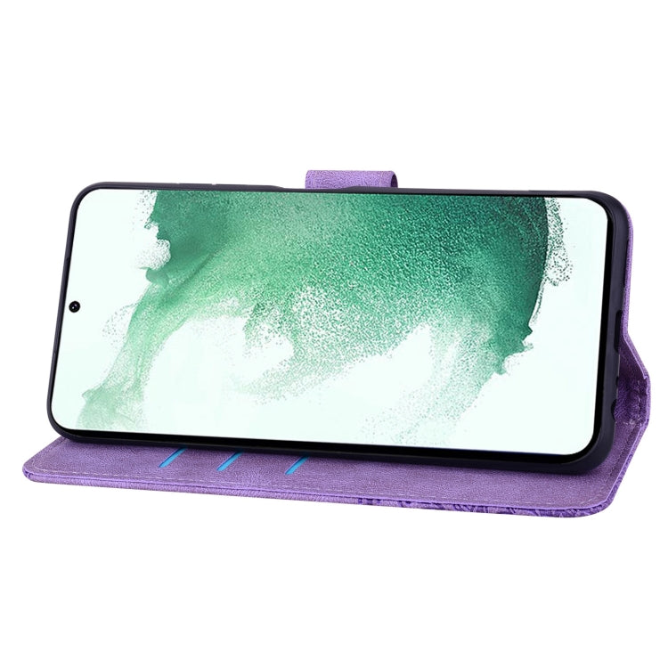 For Samsung Galaxy S22 5G Geometric Mandala Embossed Leather Phone Case