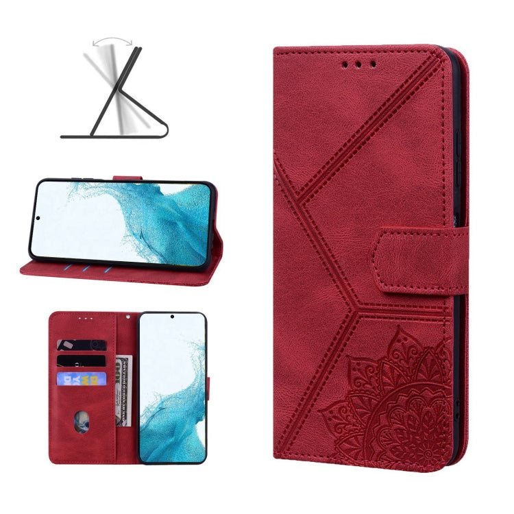 For Samsung Galaxy S22+ 5G Geometric Mandala Embossed Leather Phone Case
