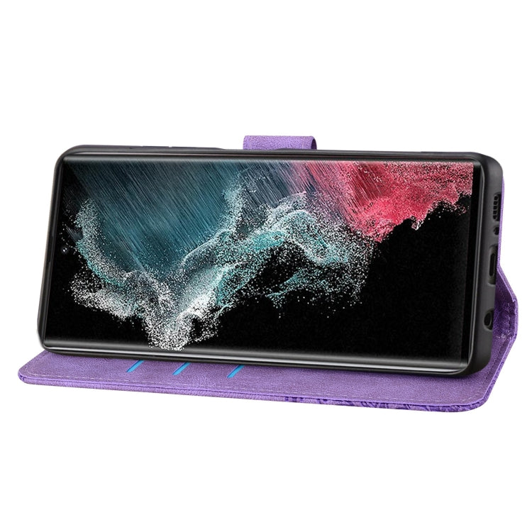 For Samsung Galaxy S22 Ultra 5G Geometric Mandala Embossed Leather Phone Case
