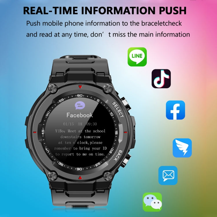 Q666K 1.28 inch TFT Screen Rugged Smart Watch(Black)