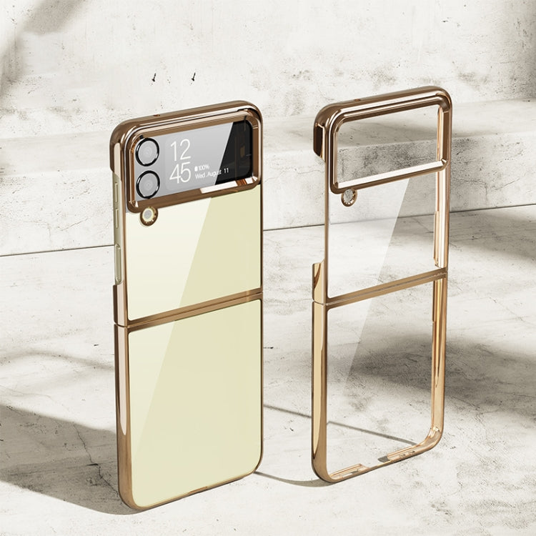 For Samsung Galaxy Z Flip4 PC Folding Electroplating Transparent Phone Case