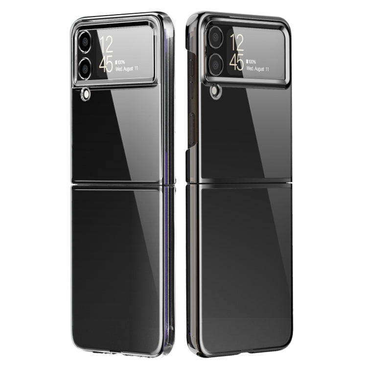 For Samsung Galaxy Z Flip4 PC Folding Electroplating Transparent Phone Case