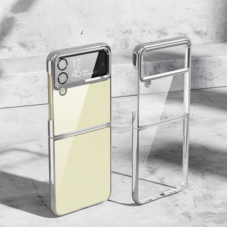 For Samsung Galaxy Z Flip4 PC Folding Electroplating Transparent Phone Case