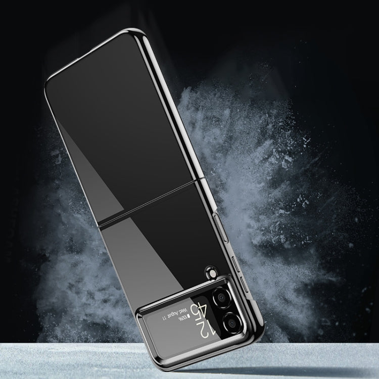 For Samsung Galaxy Z Flip4 PC Folding Electroplating Transparent Phone Case