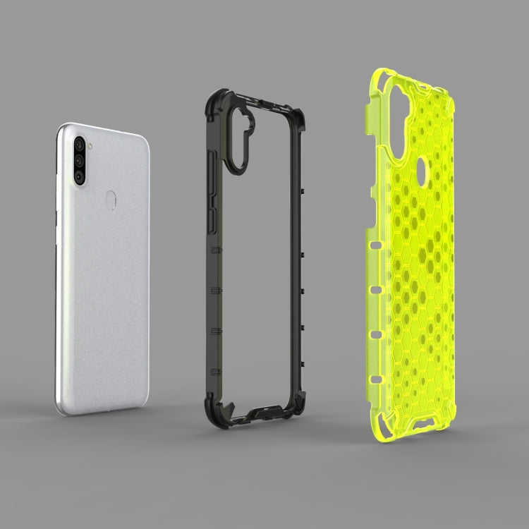 For Galaxy A11 (European Version) Shockproof Honeycomb PC + TPU Protective Case