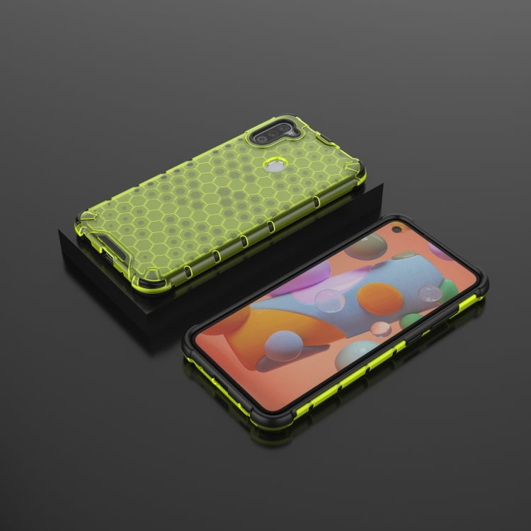 For Galaxy A11 (European Version) Shockproof Honeycomb PC + TPU Protective Case