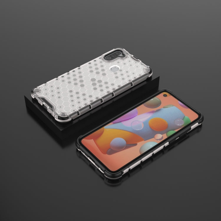 For Galaxy A11 (European Version) Shockproof Honeycomb PC + TPU Protective Case