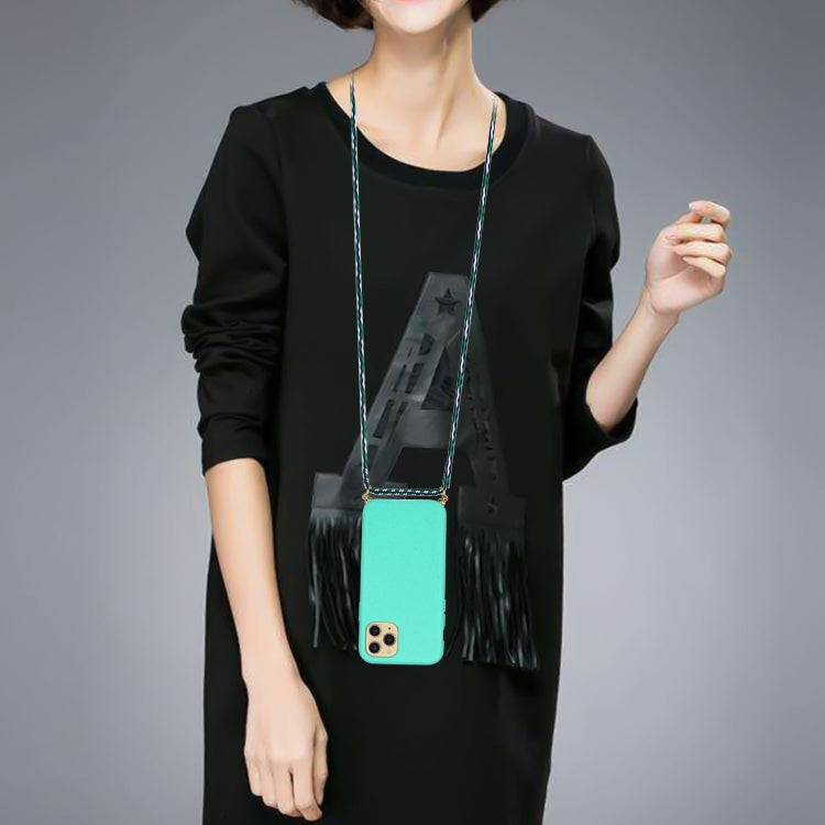 Wheat Straw Material + TPU Protective Case with Lanyard For iPhone 14 Pro Max